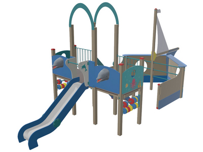Детская площадка для детского сада TORUDA Море 3D 07040.1 Н-1200