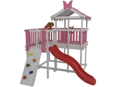 Детский игровой комплекс для дома Мансарда 4 Розовый